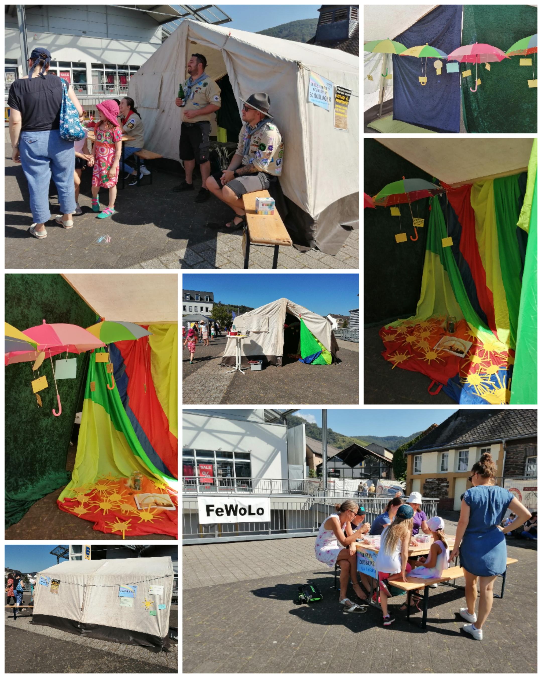 Collage 'Kirche vor Ort' auf dem Jugendtag der Verbandsgemeinde Bernkastel-Kues