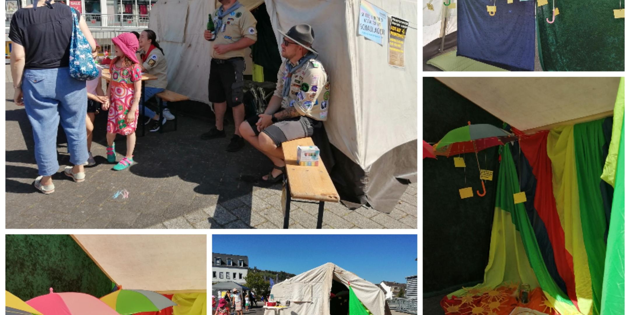 Collage 'Kirche vor Ort' auf dem Jugendtag der Verbandsgemeinde Bernkastel-Kues