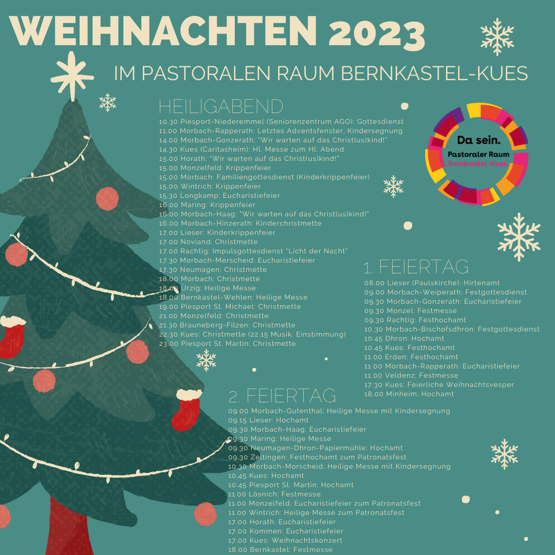 Gottesdienste zu Weihnachten 2023