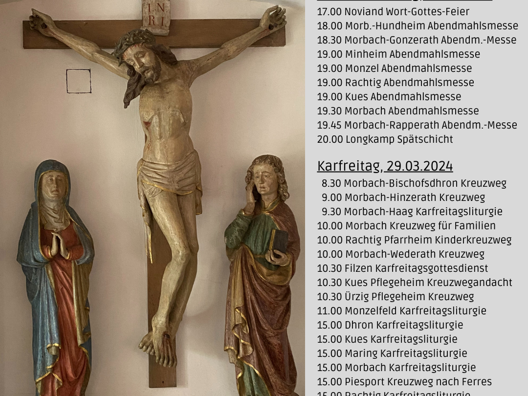 Gottesdienste zu Gründonnerstag und Karfreitag 2024
