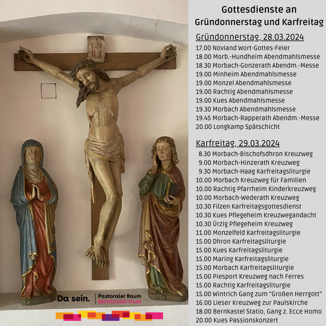 Gottesdienste zu Gründonnerstag und Karfreitag 2024