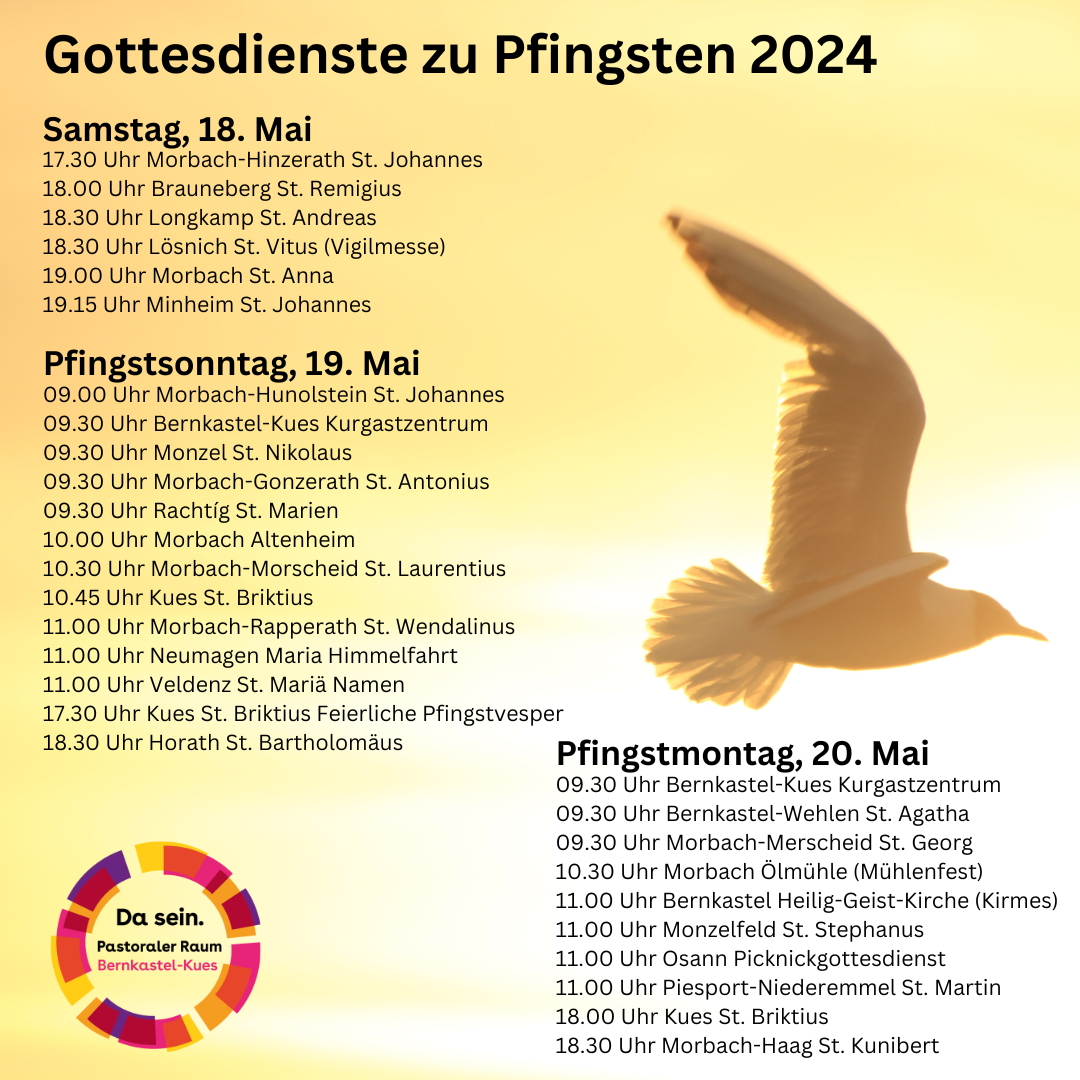 Gottesdienste zu Pfingsten 2024