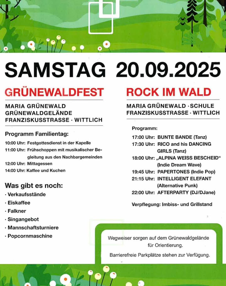 Programm Grünewaldfest 2025