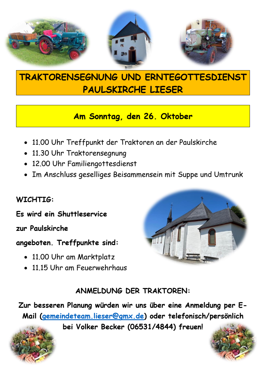 BEKANNTMACHUNG KURZFASSUNG WORTGOTTESDIENST IN LIESER ZU ERNTEDANK  - 1