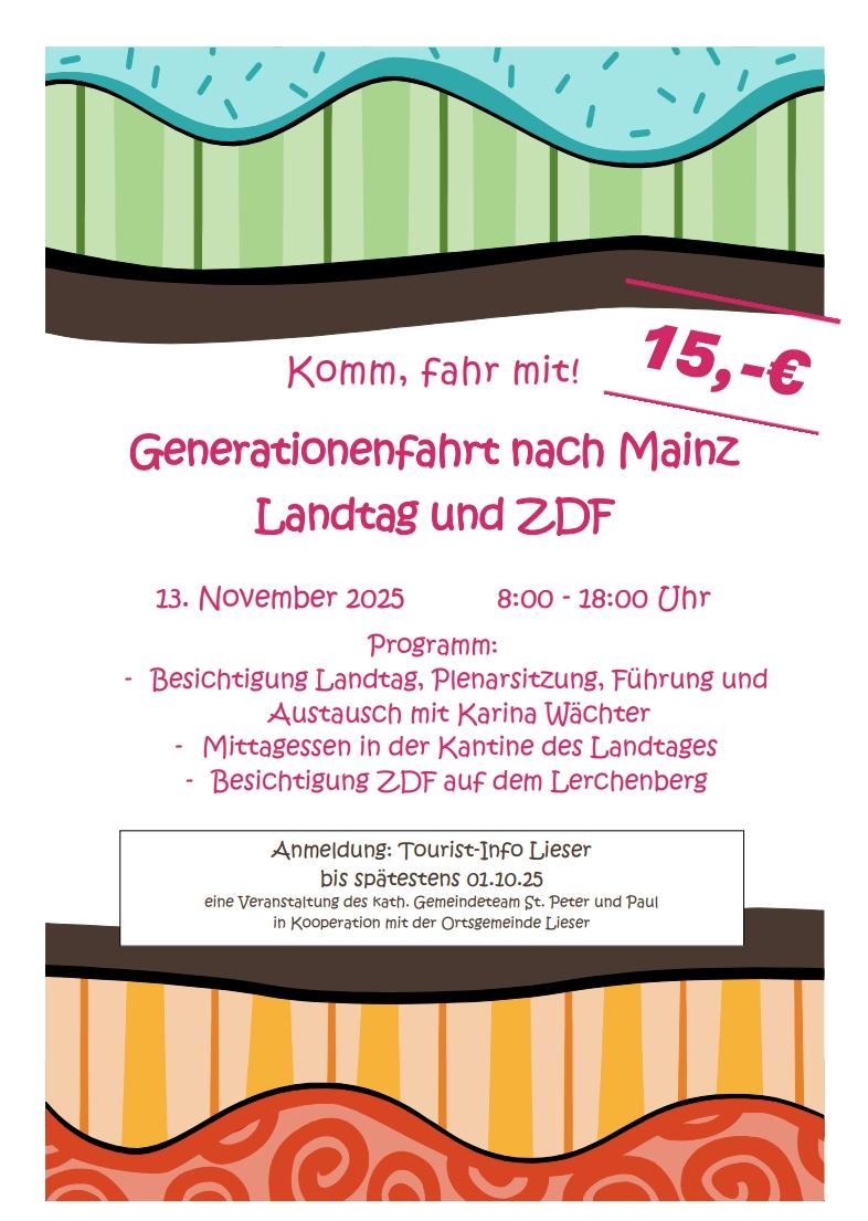 Generationenfahrt am Donnerstag, 13. November 2025 