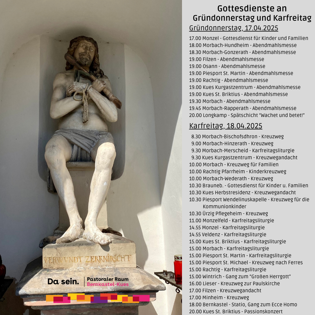 Gottesdienste zu Gründonnerstag und Karfreitag 2025