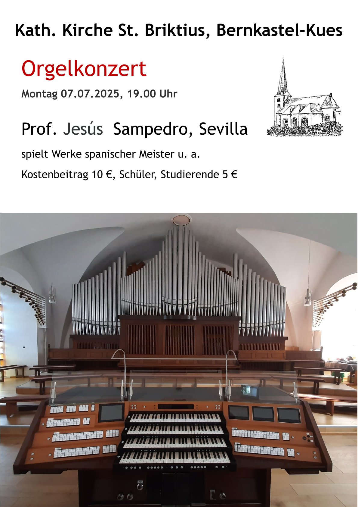 Presseankündigung Orgelkonzert Jesus Sampedro