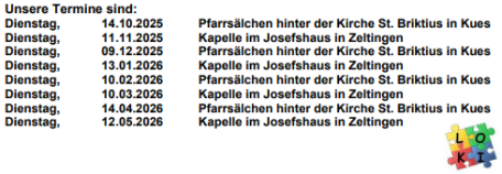Termine Bibelteilen 2025/2026