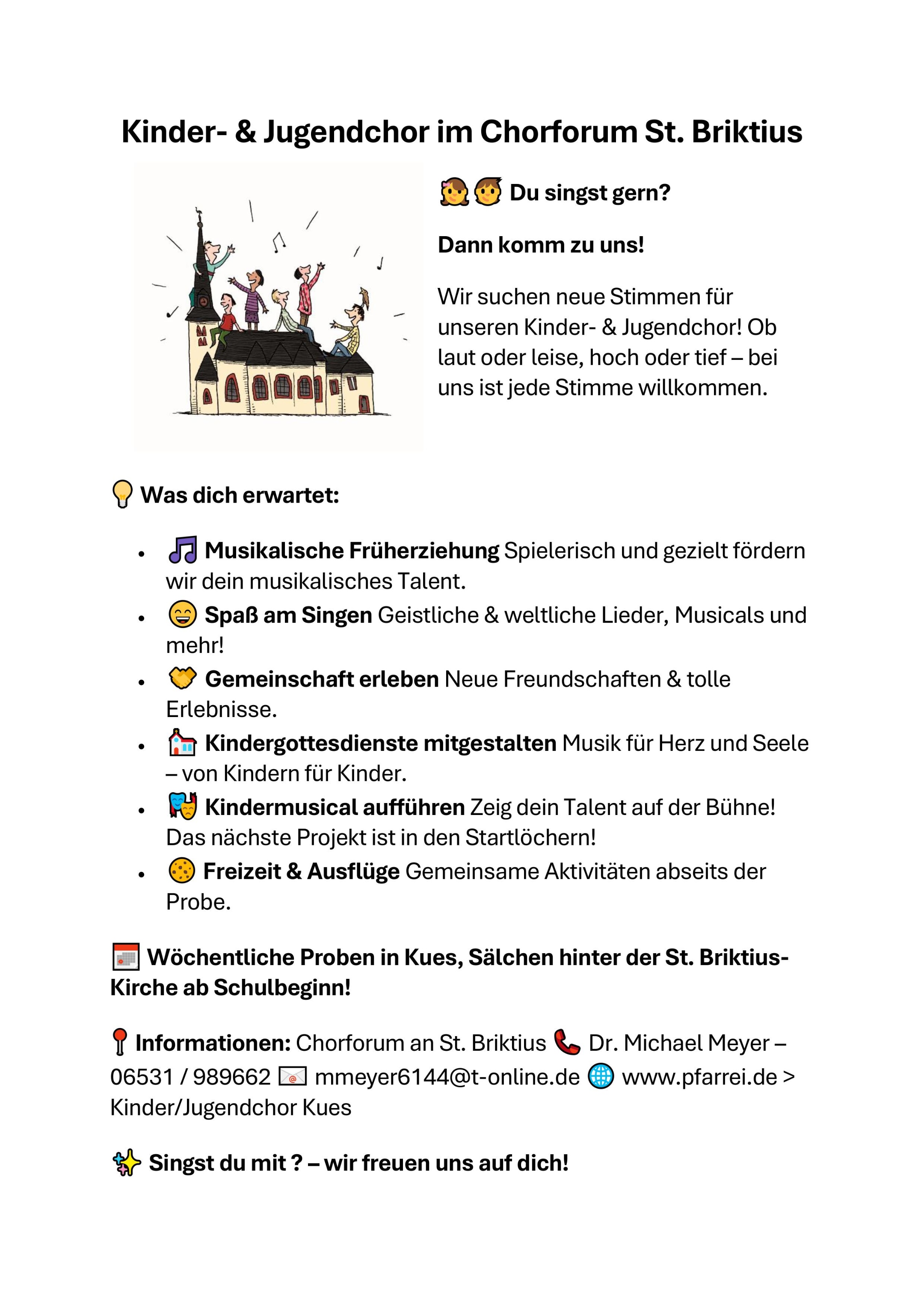 Werbung 2025.Kinder-Jugendchor