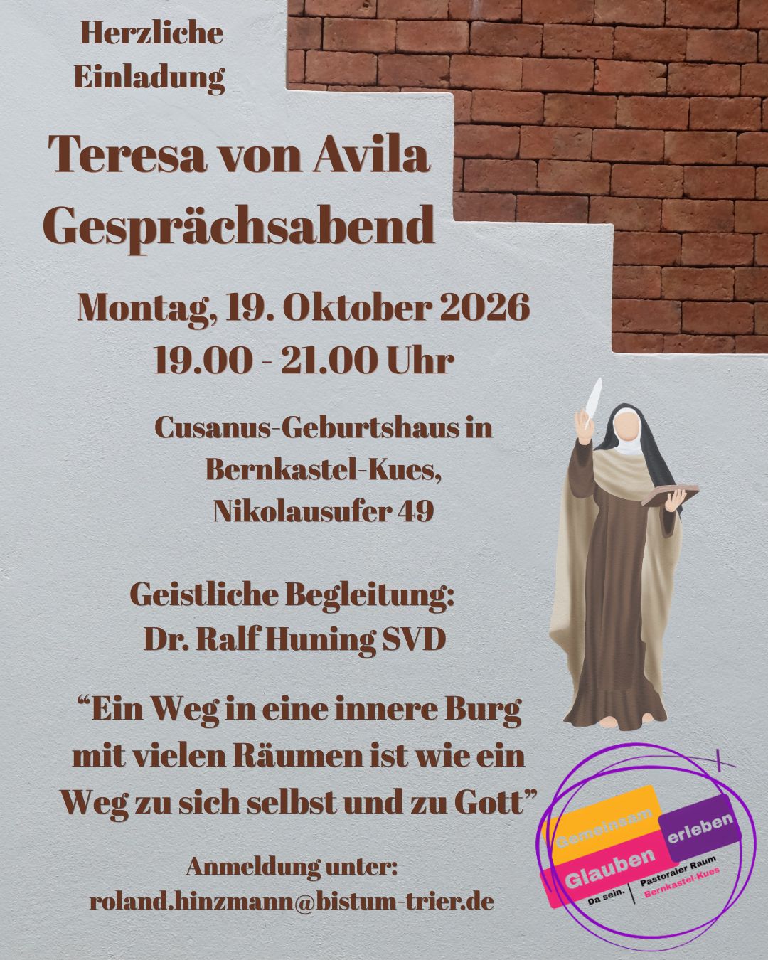 Plakat mit Nonne