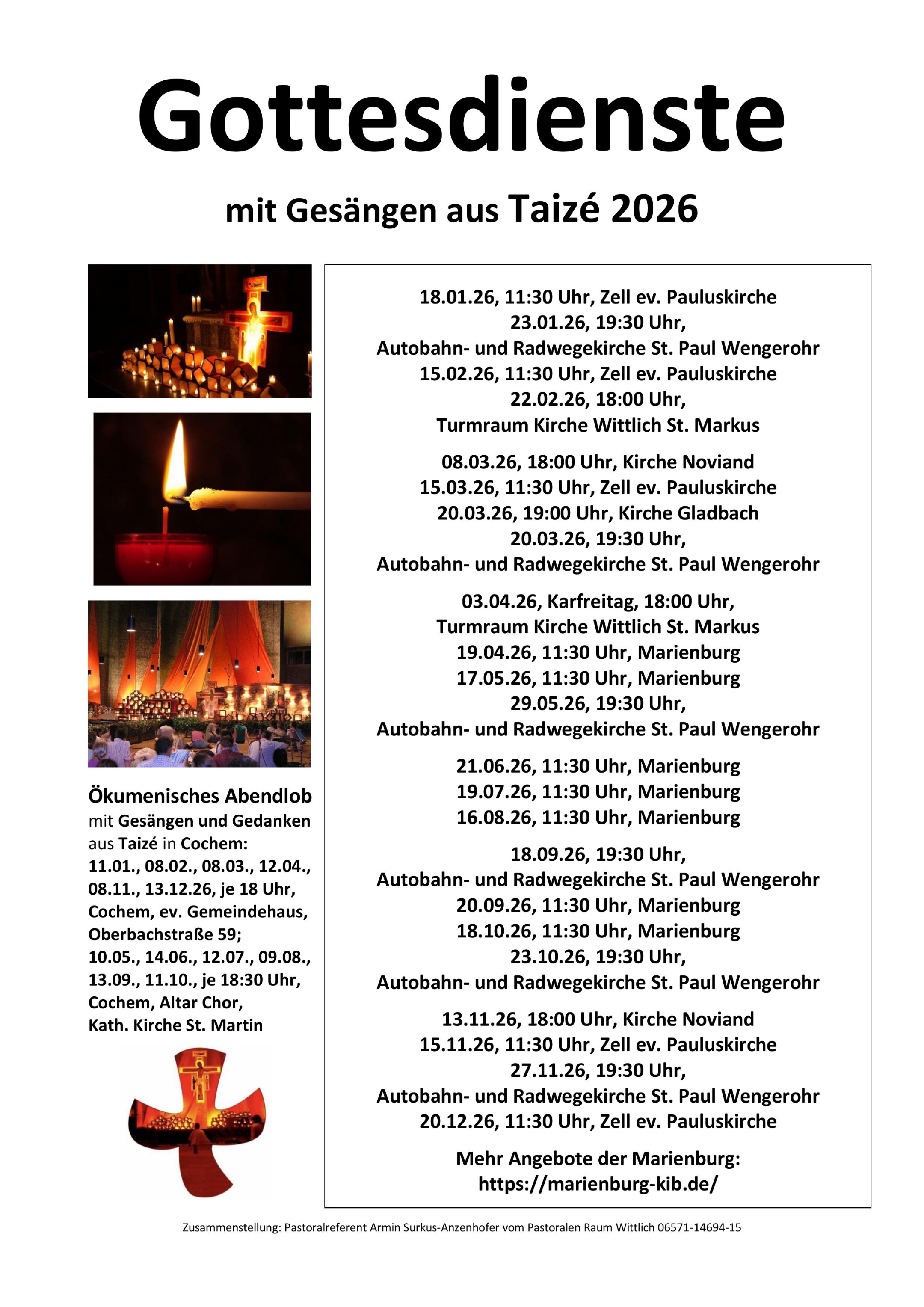 Taizé-Gottesdienste 2026