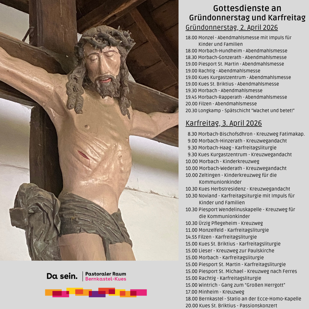 Gottesdienste zu Gründonnerstag und Karfreitag 2026