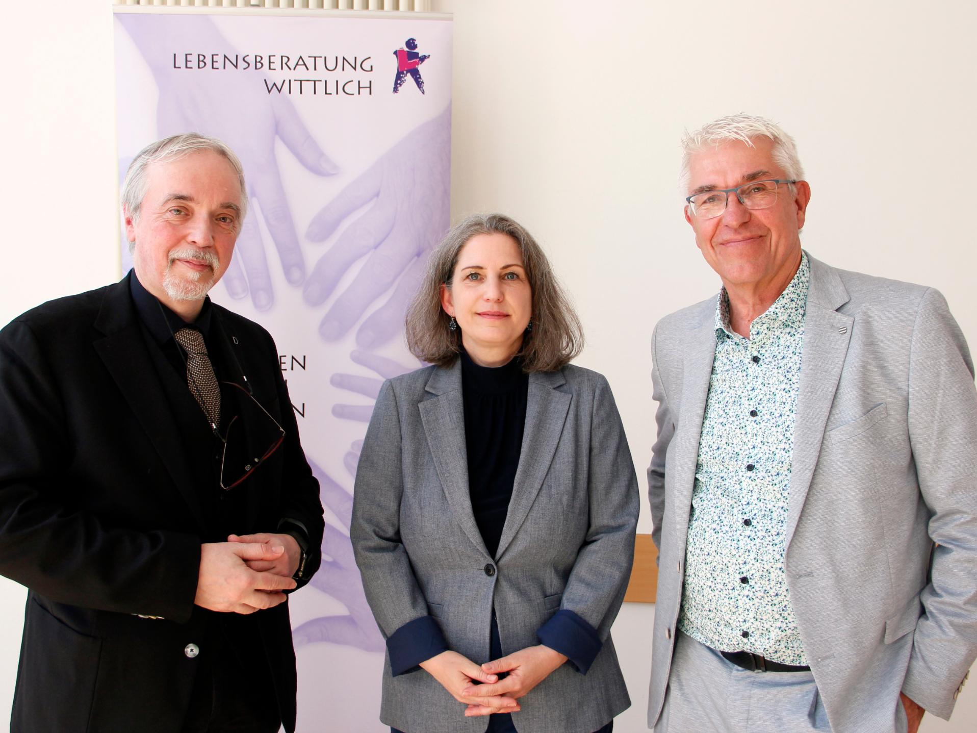 Dr. Andreas Zimmer mit Ludger Brünnette und seiner Nachfolgerin Christiane Haas